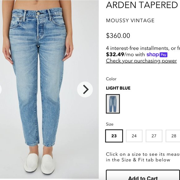 Like New Moussy Arden Tapered Jean size 26-see inside for color - Picture 3 of 6